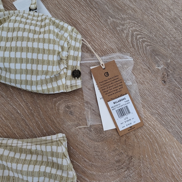 *NWT* Billabong x The Salty Blonde Meet you Matcha Bikini - Large Top/Med Bottom - Picture 6 of 8